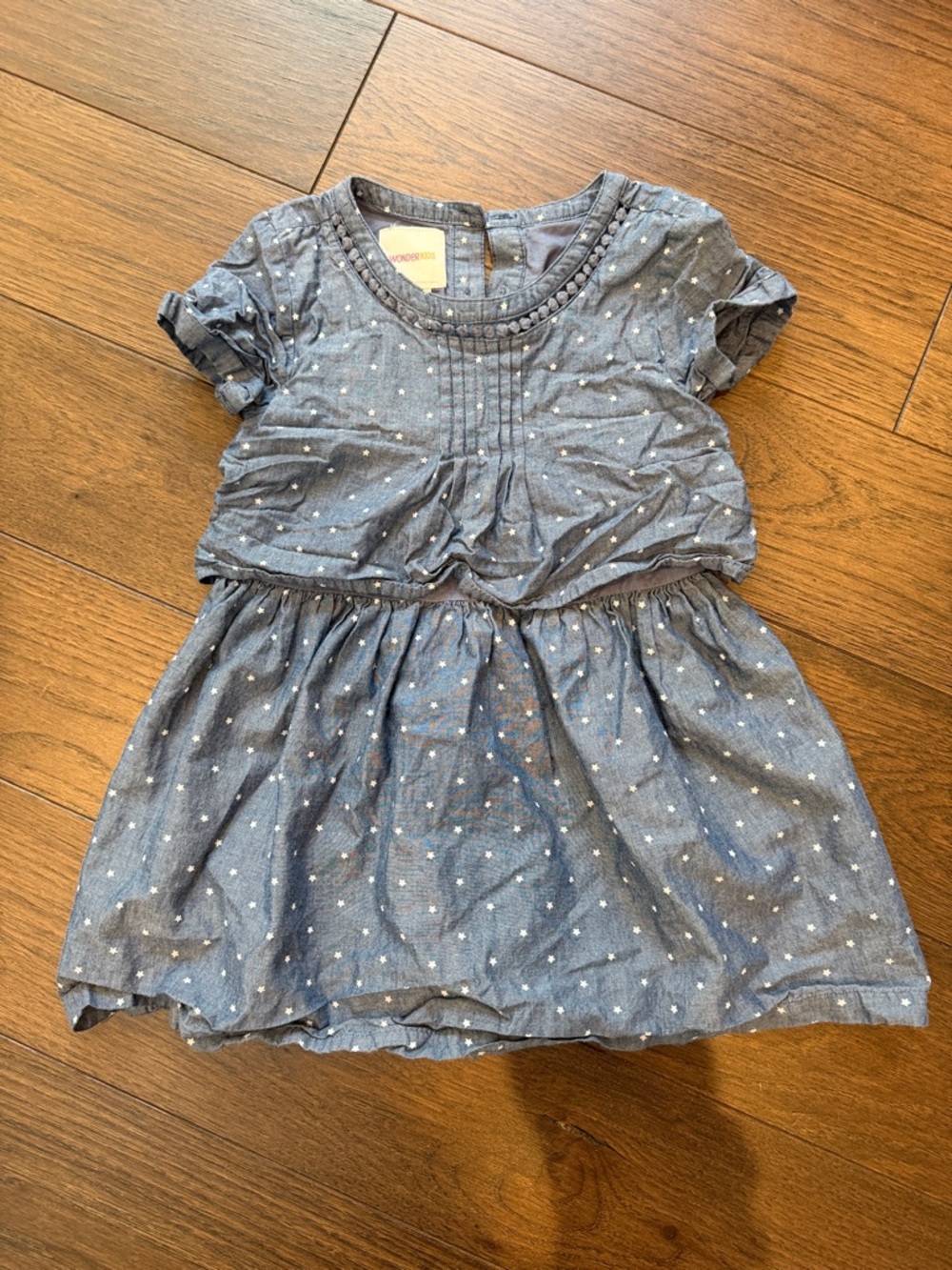 Wonderkids Chambray Dress with White Star Print Size 3T - C19-041